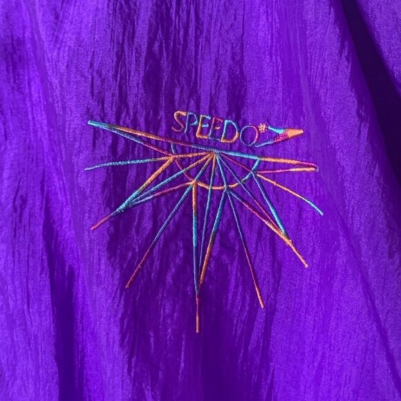 Vintage 90’s Speedo Purple Light Windbreaker Jacket Retro Coat Women’s Large - Picture 5 of 12